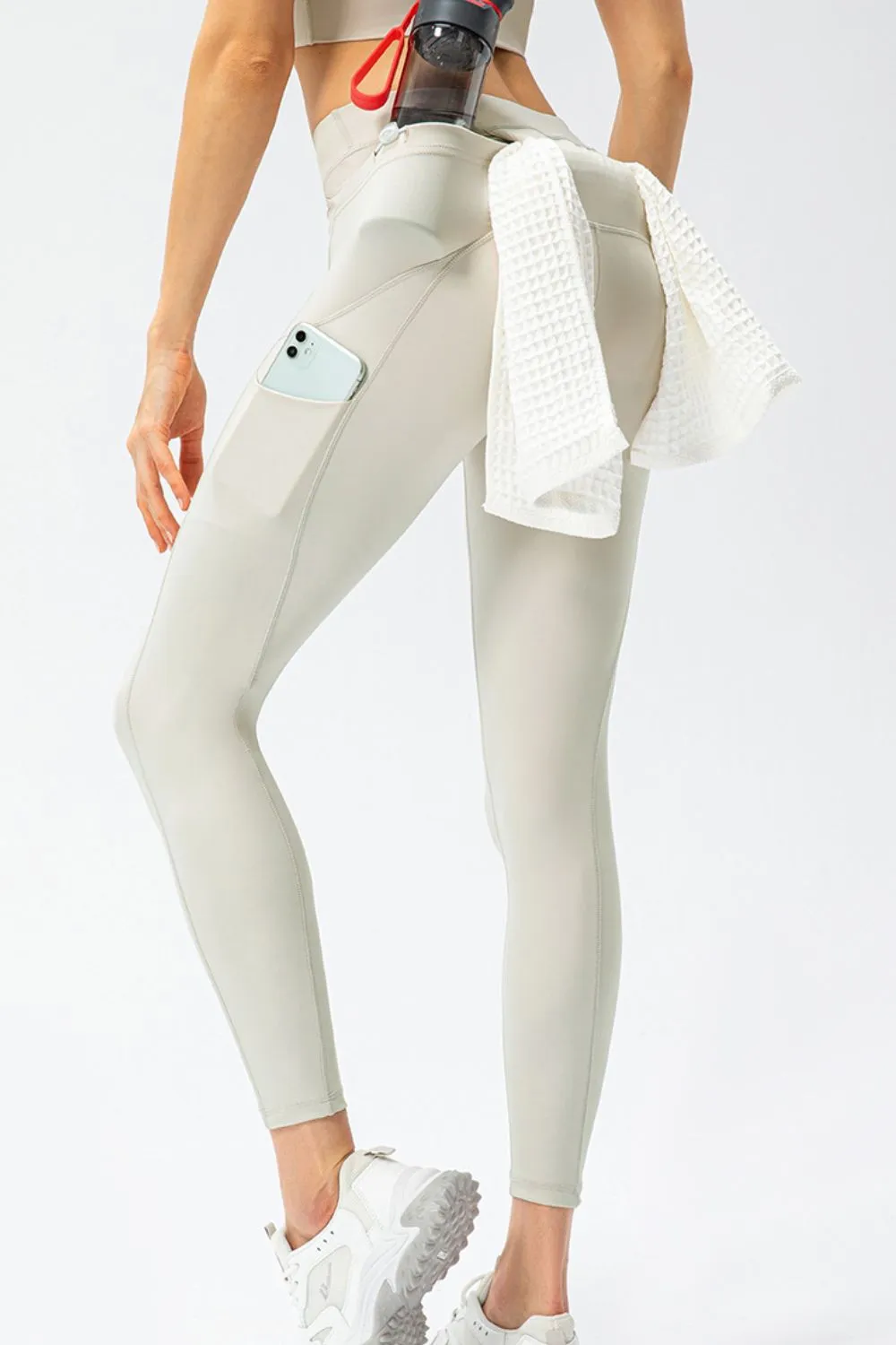Full Size Slim Fit High Waist Long Sports Pants with Pockets, image 5
