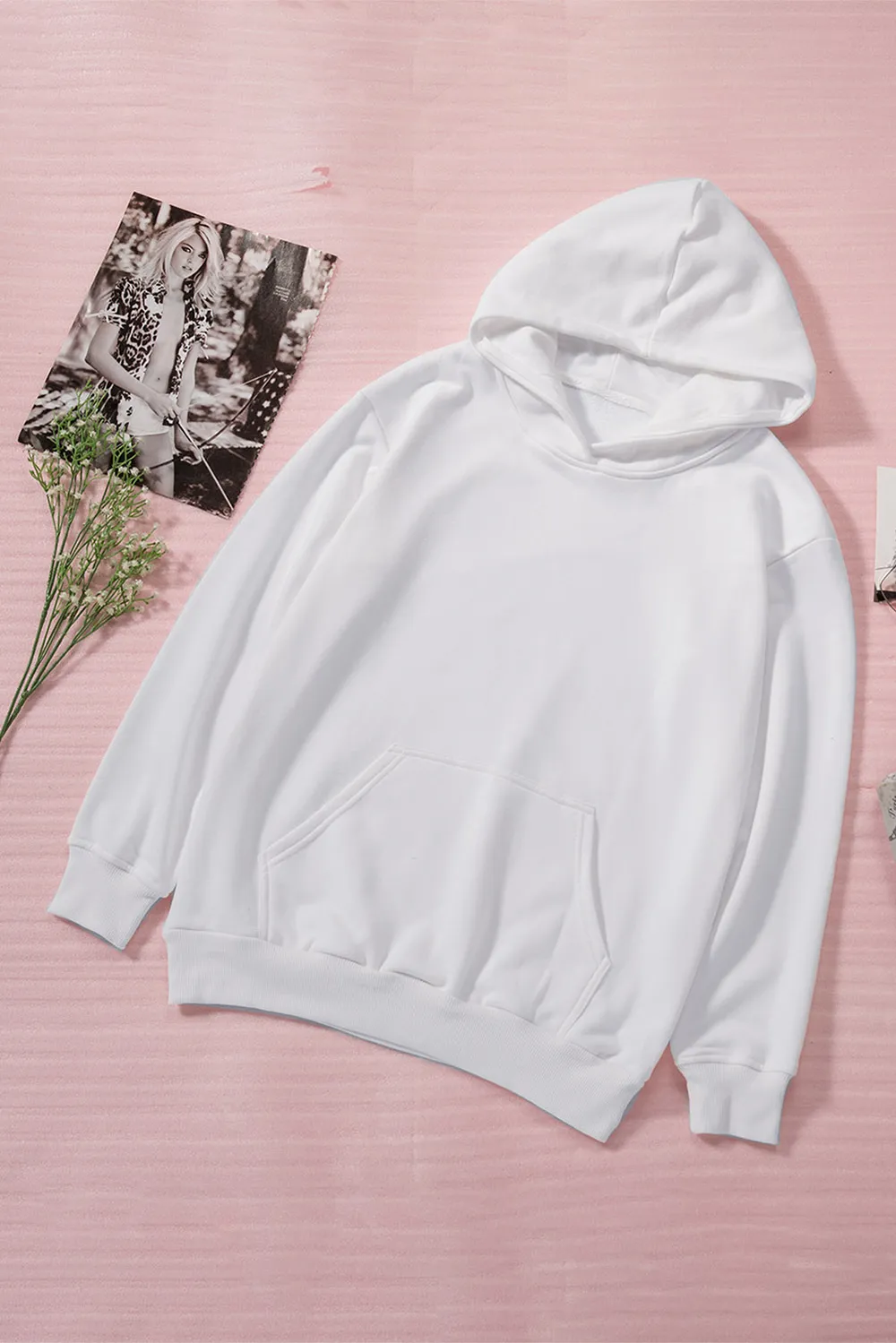 Dropped Shoulder Kangaroo Pocket Hoodie, image 13