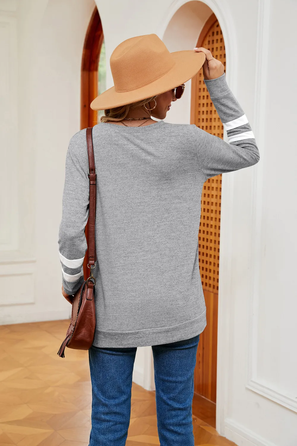 V-Neck Long Sleeve T-Shirt, image 15