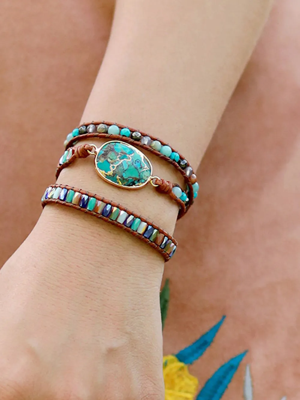 Triple-Layer Natural Stone Bracelet, image 3