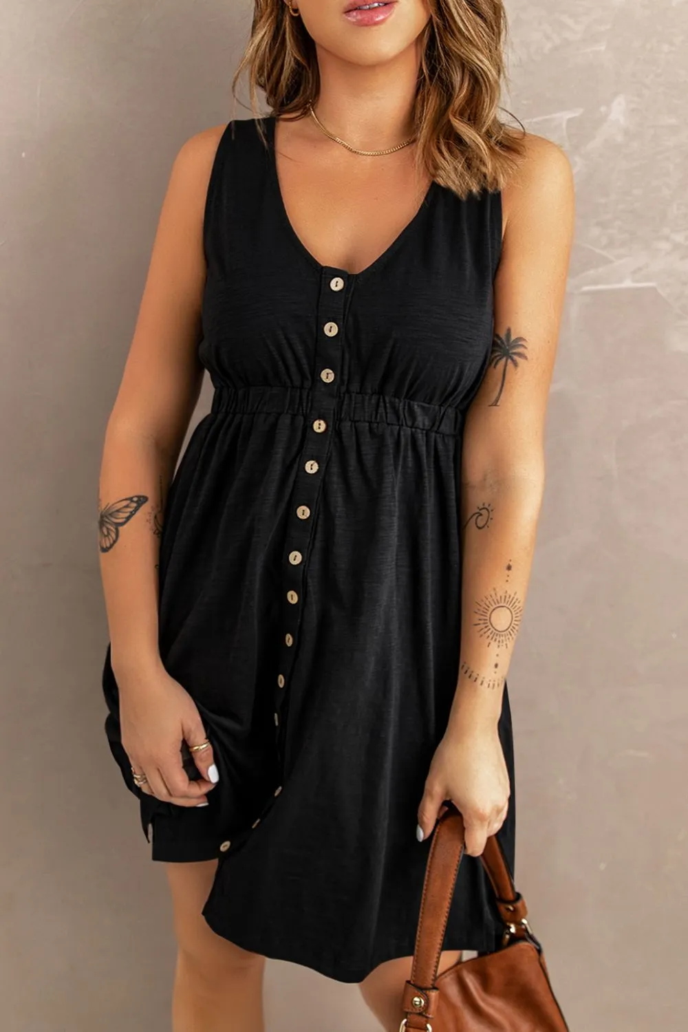 Sleeveless Button Down Mini Magic Dress, image 17