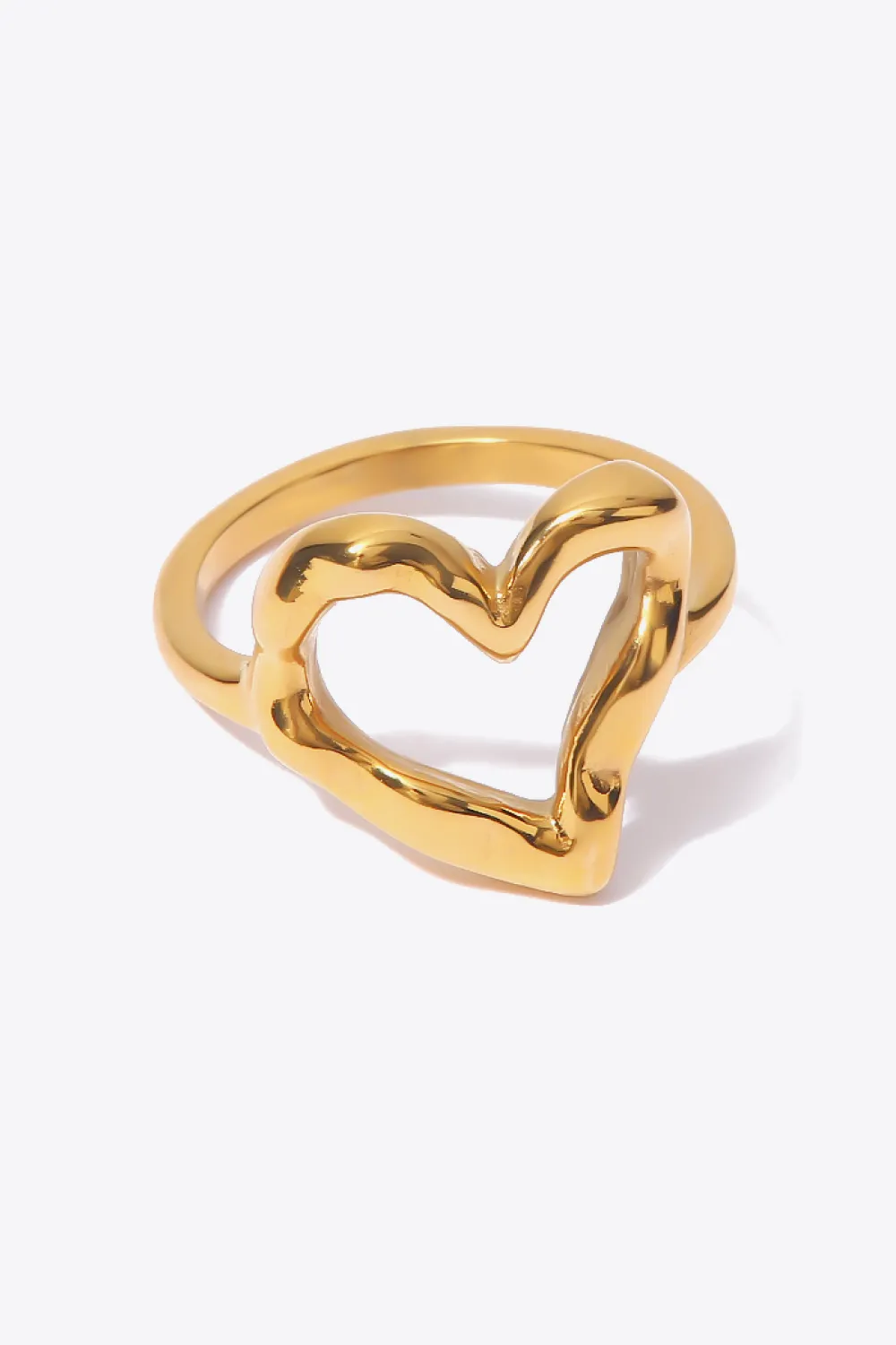 18K Gold Plated Heart-Shaped Ring, image 2