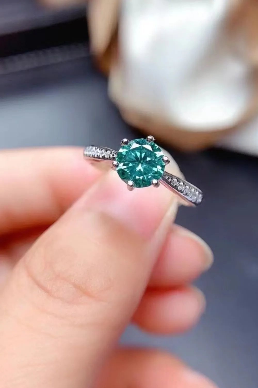 All For You 2 Carat Moissanite 925 Sterling Silver Ring, image 4