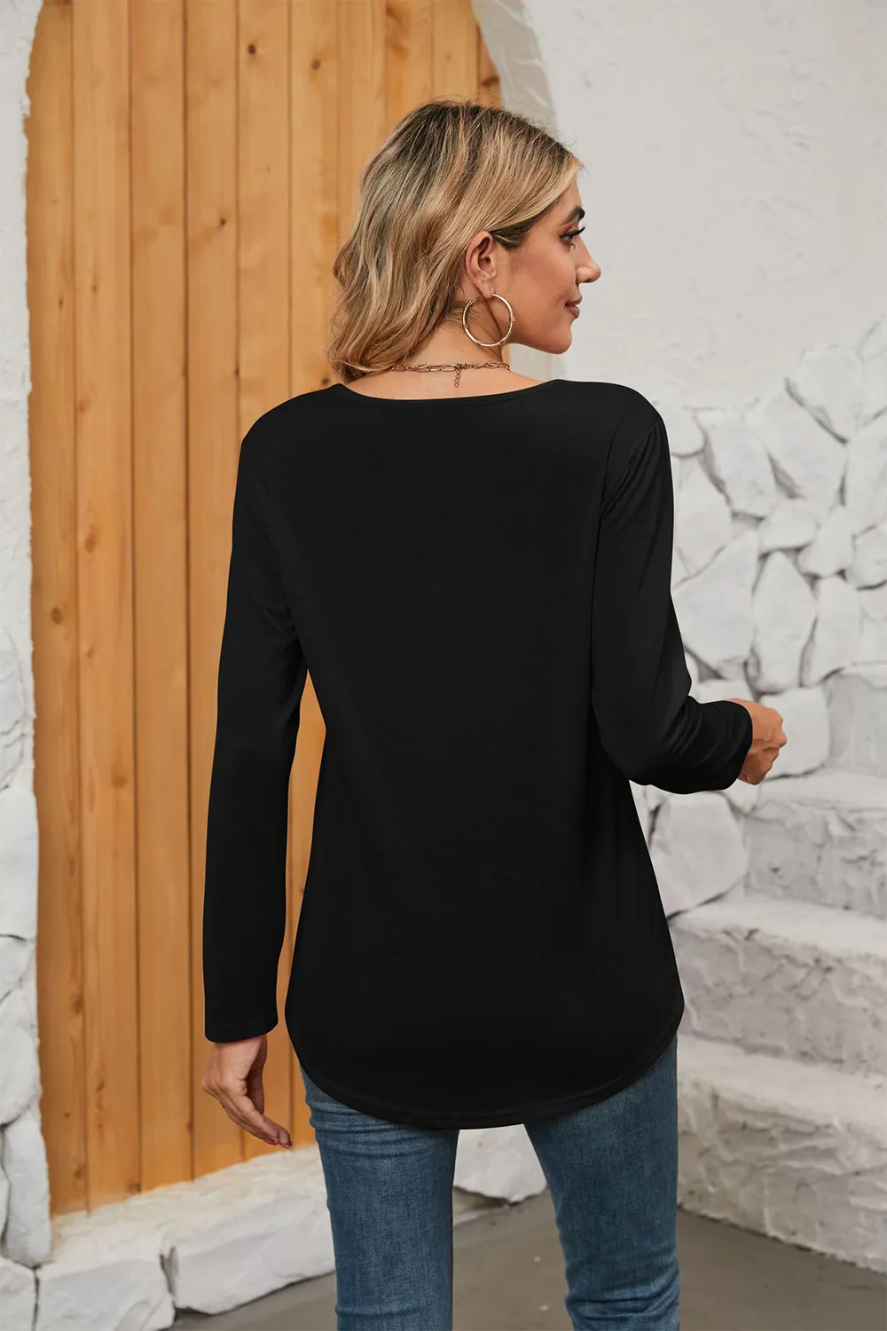 Square Neck Long Sleeve T-Shirt, image 8