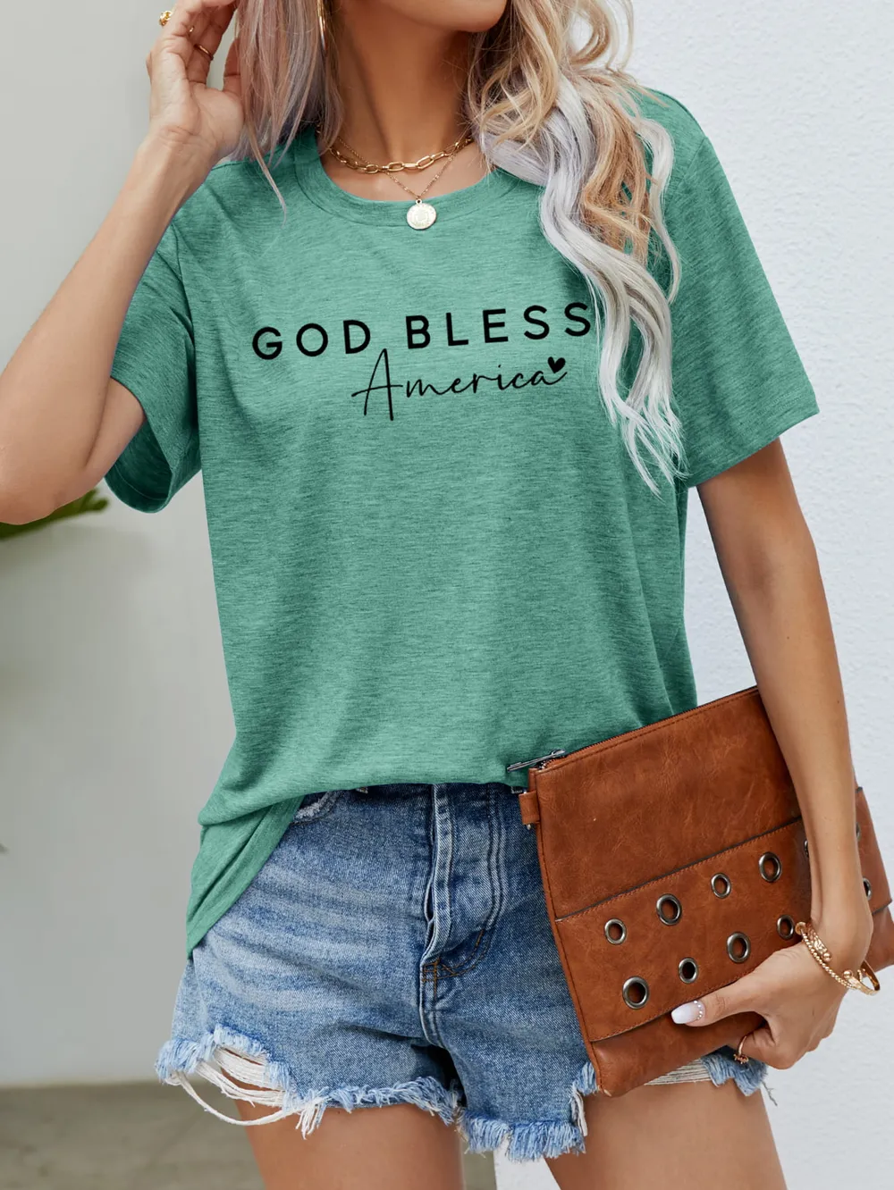 GOD BLESS AMERICA Graphic Short Sleeve Tee, image 8