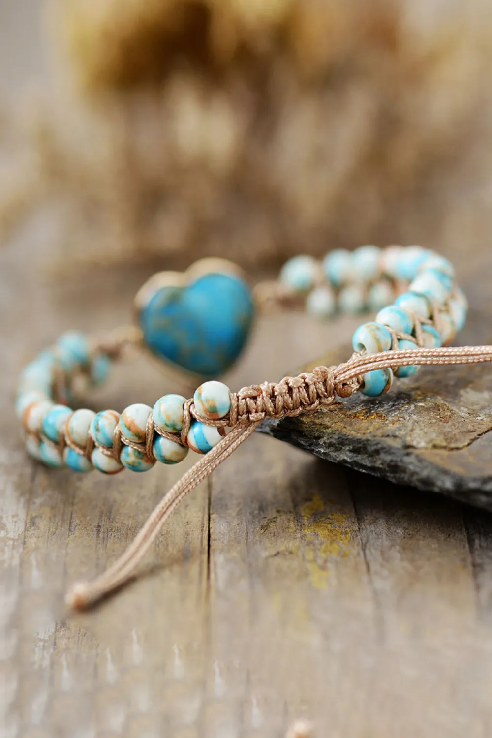 Handmade Heart Shape Natural Stone Bracelet, image 3