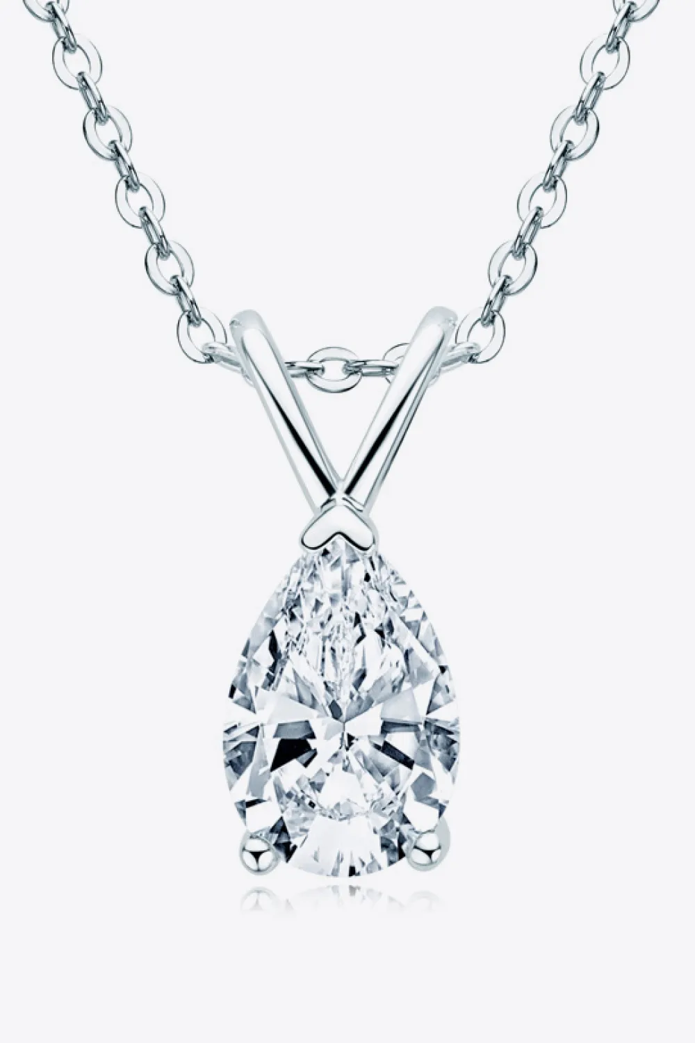 1.5 Carat Moissanite Pendant 925 Sterling Silver Necklace, image 4