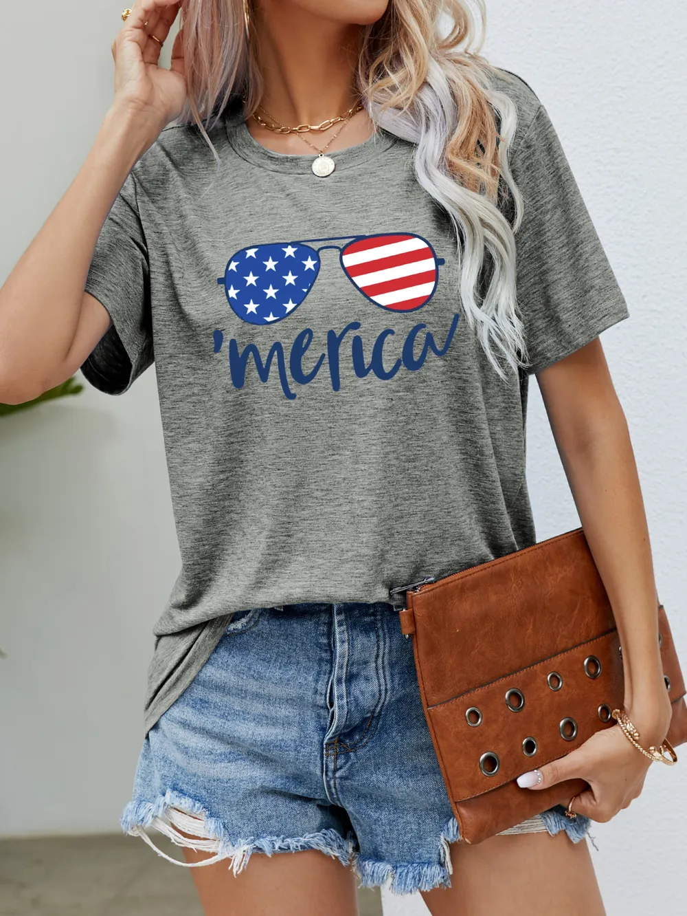 US Flag Glasses Graphic Tee, image 7