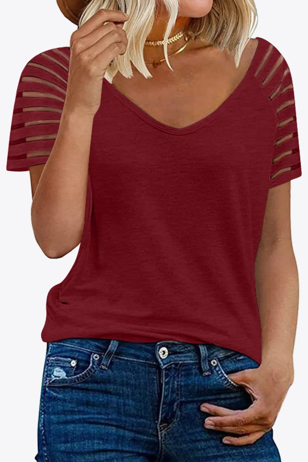 V-Neck Raglan Sleeve Tee, image 19