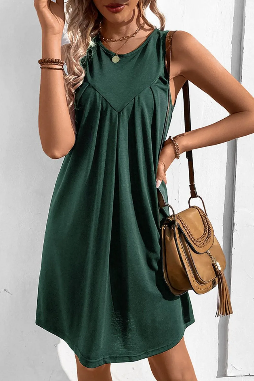 Round Neck Sleeveless Mini Dress, image 8