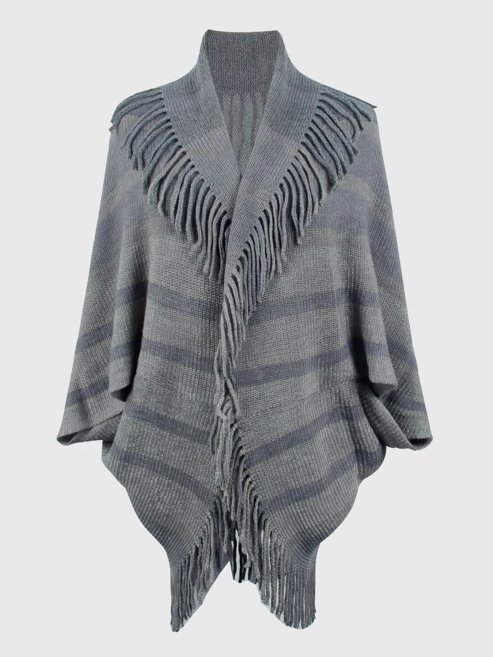 Fringe Detail Open Front Poncho, image 7
