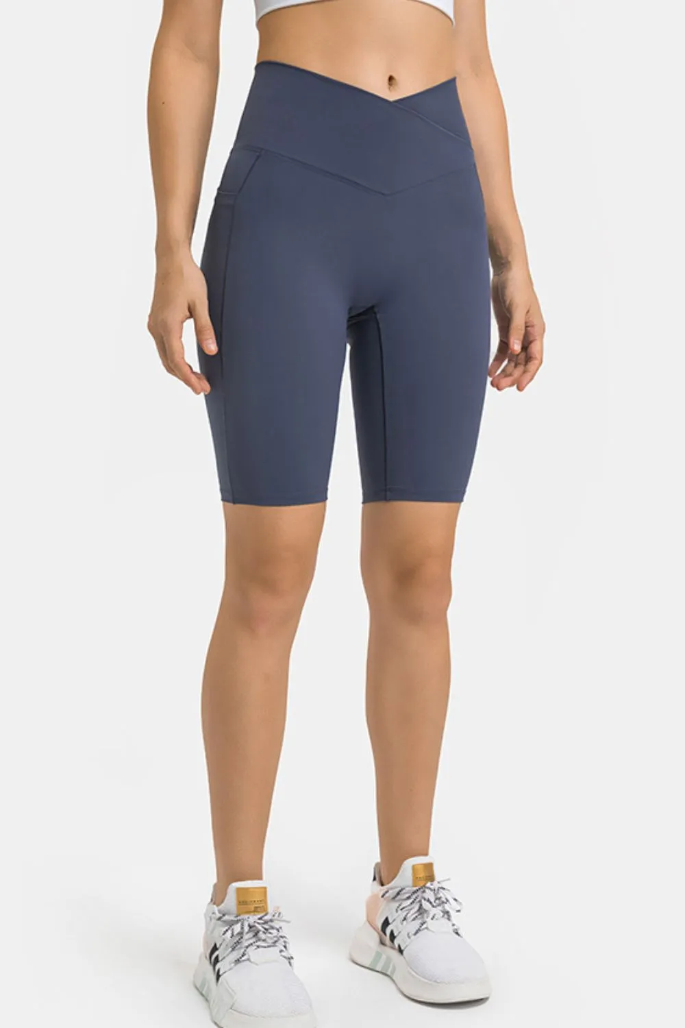High Waist Biker Shorts with Pockets, image 7