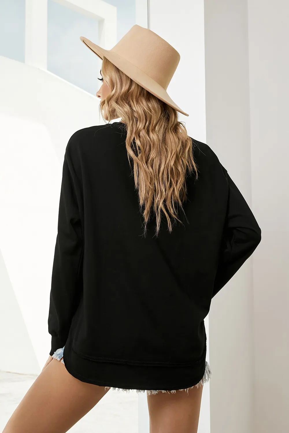 Side Slit Drop Shoulder Sweatshirt, image 13