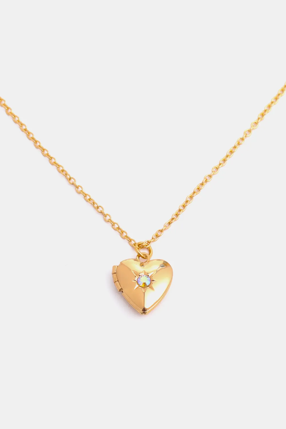 Zircon Heart Shape 14K Gold-Plated Pendant Necklace, image 11