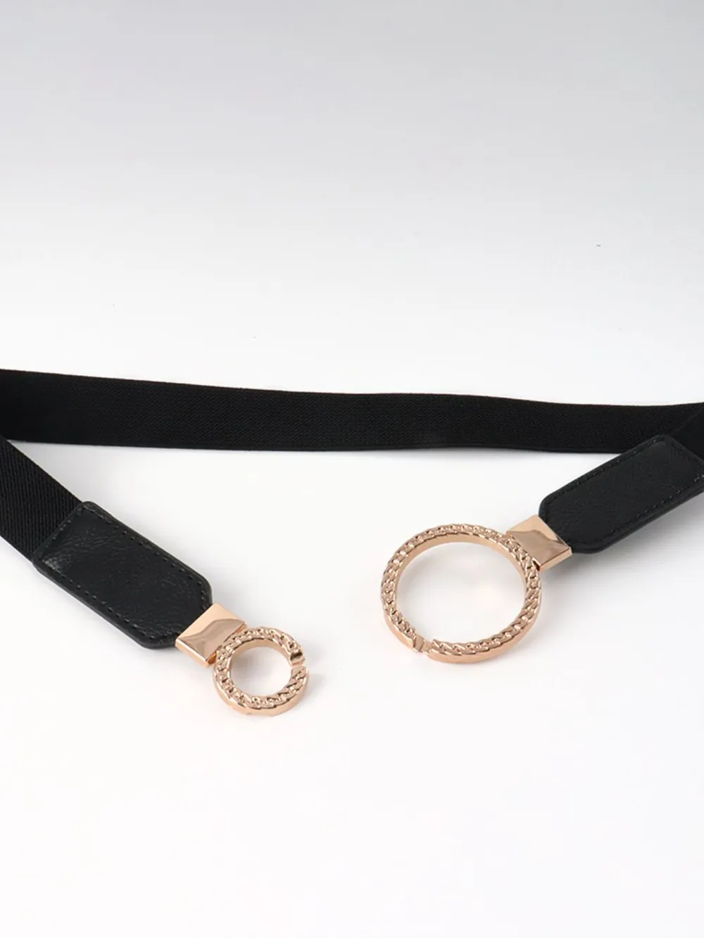 Double Ring Buckle Elastic PU Belt, image 23