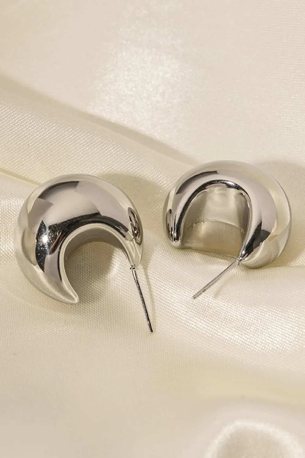 Stainless Steel C-Hoop Earrings, image 4