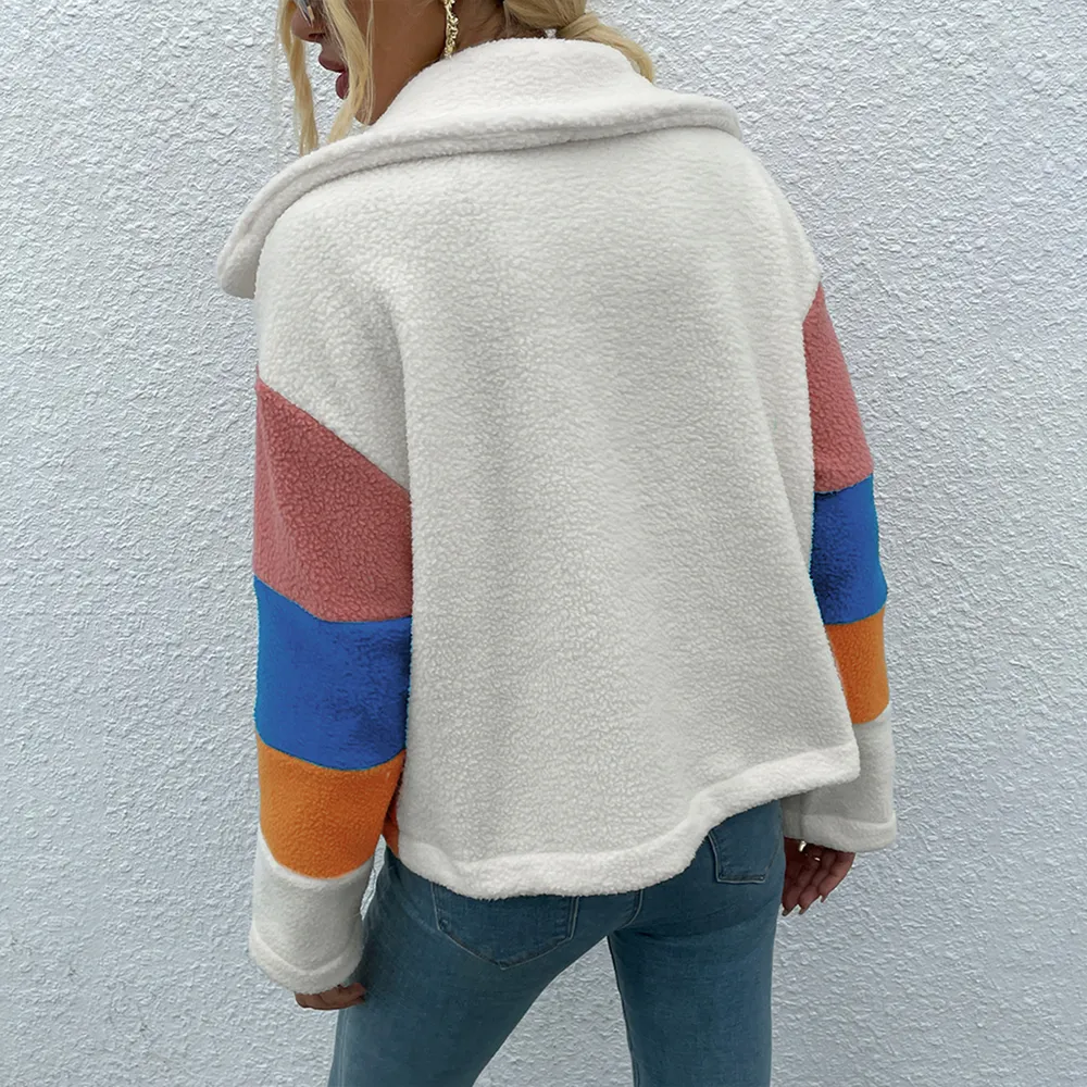 Color Block Button Down Collared Jacket, image 7