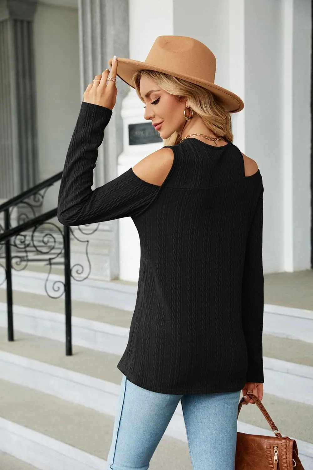 Dropped Shoulder Long Sleeve Blouse, image 2