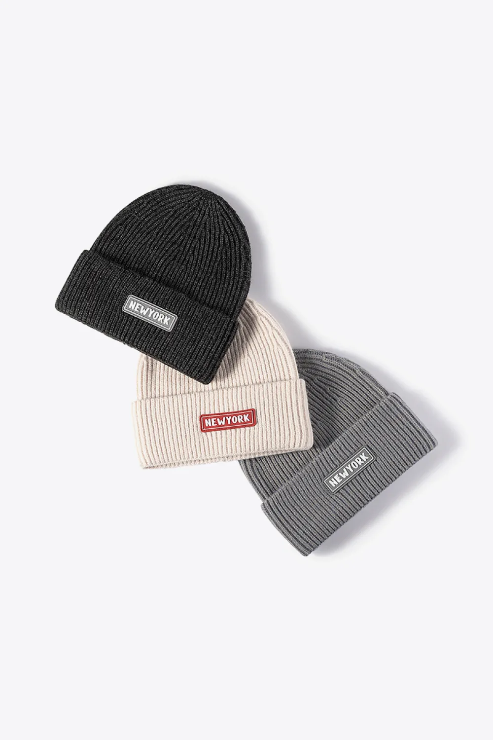 NEWYORK Patch Rib-Knit Cuffed Beanie, image 27