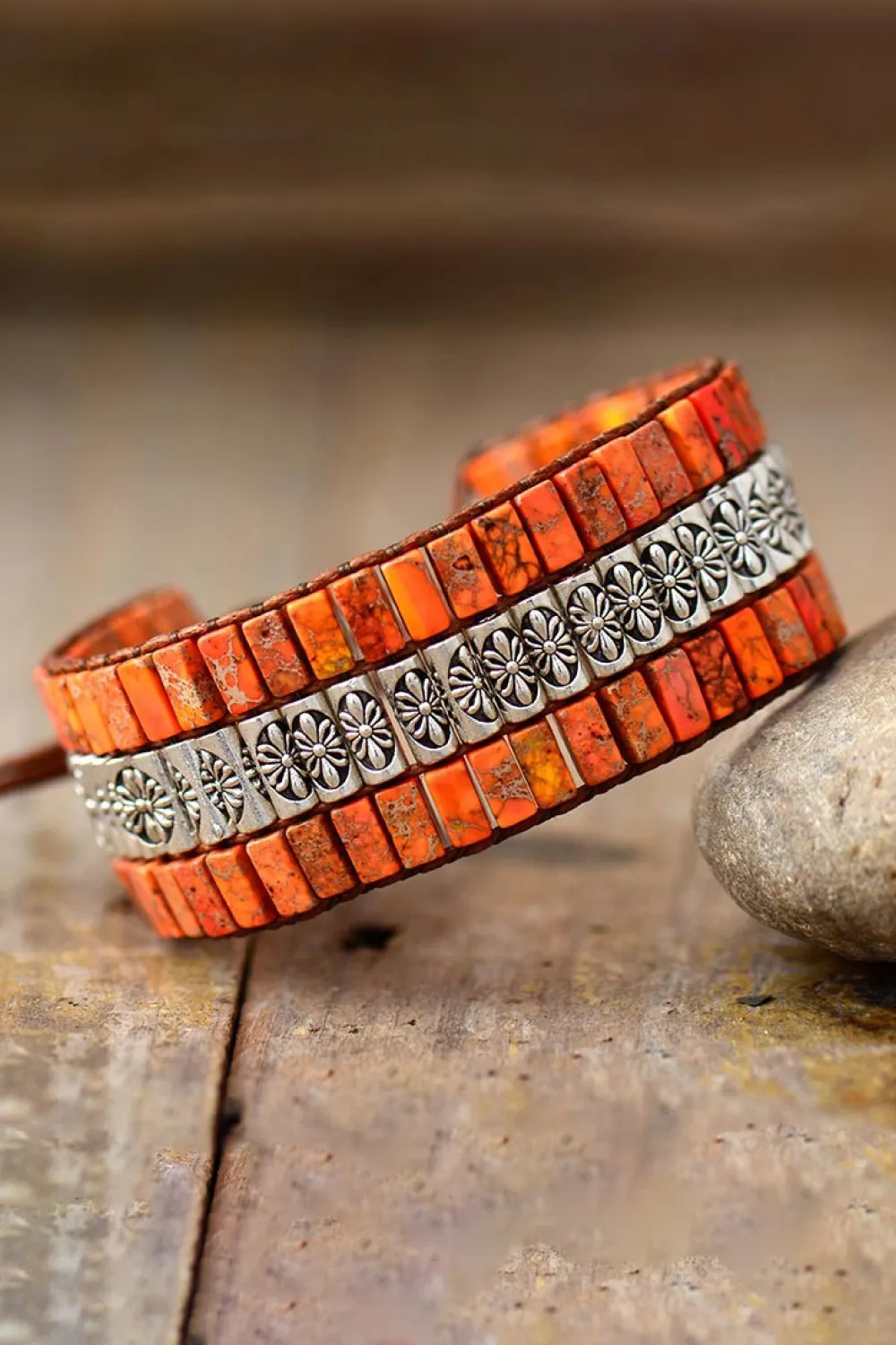 Handmade Triple Layer Natural Stone Bracelet, image 8