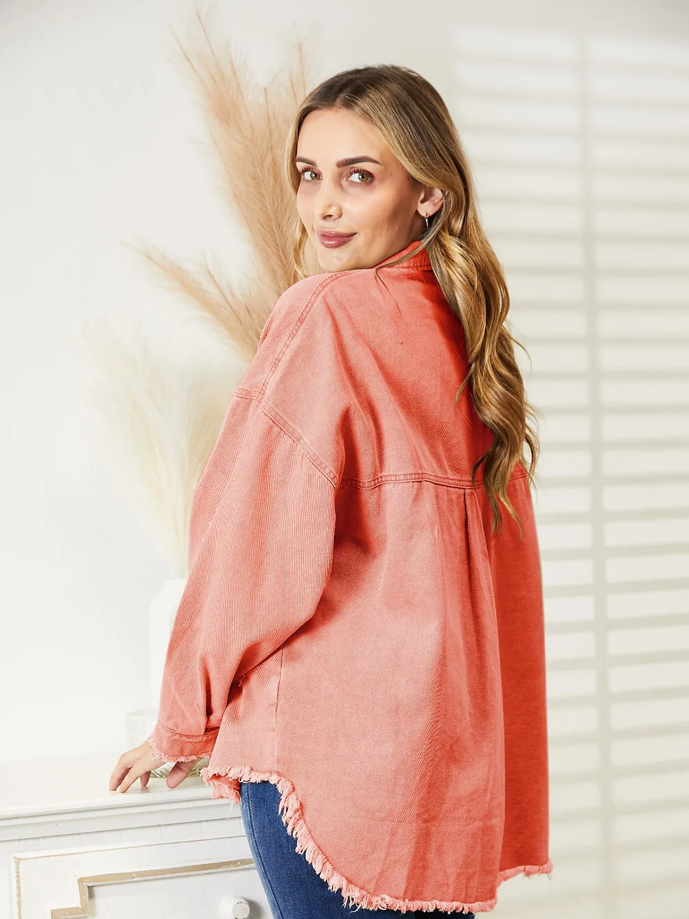 Distressed Raw Hem Denim Jacket, image 10