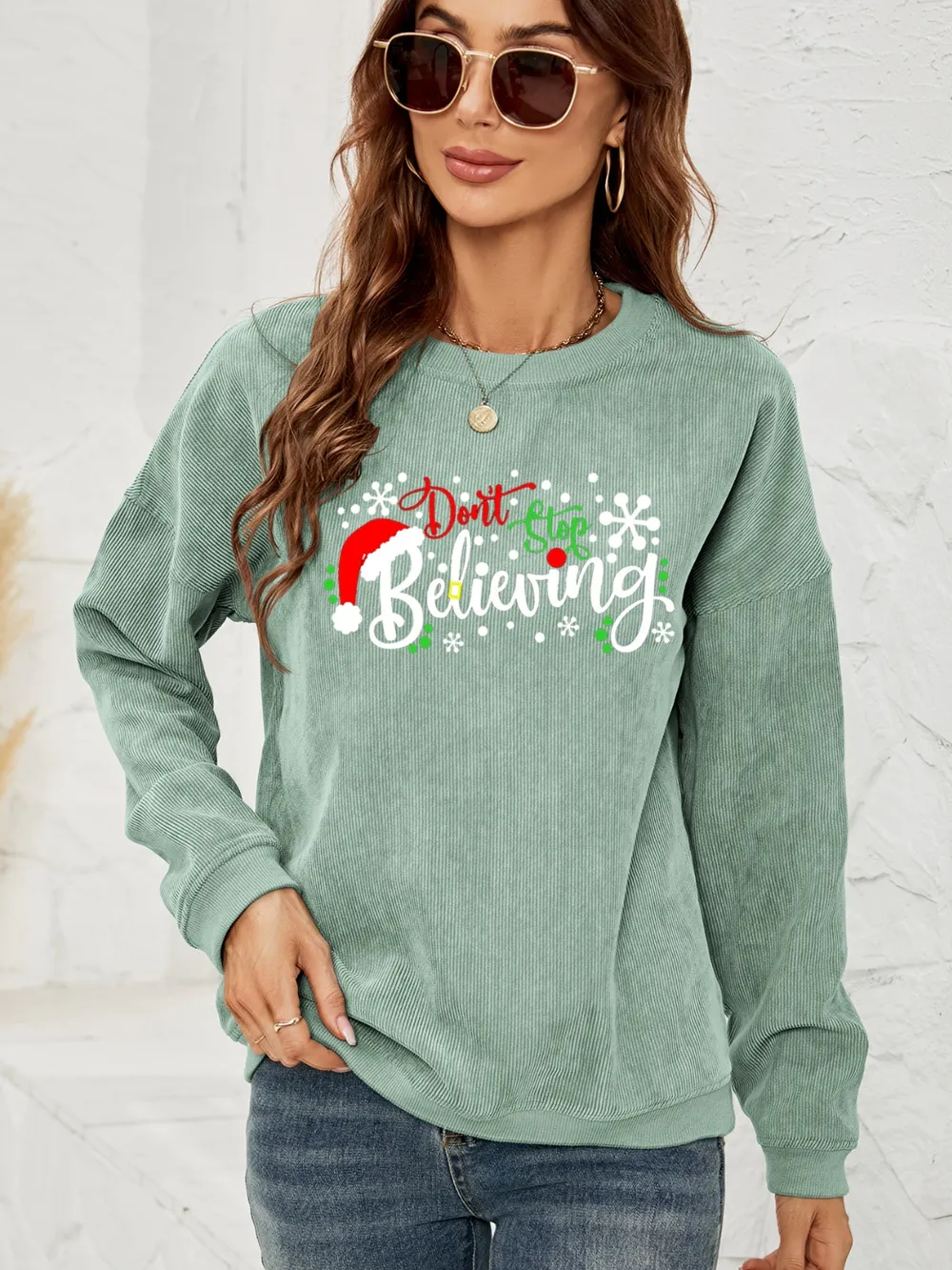 DON'T STOP BELIEVING Graphic Sweatshirt, image 2
