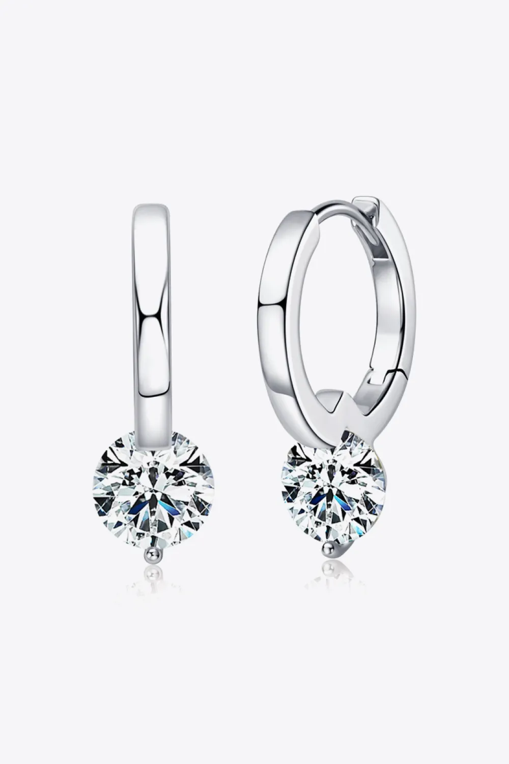 2 Carat Moissanite 925 Sterling Silver Drop Earrings, image 4