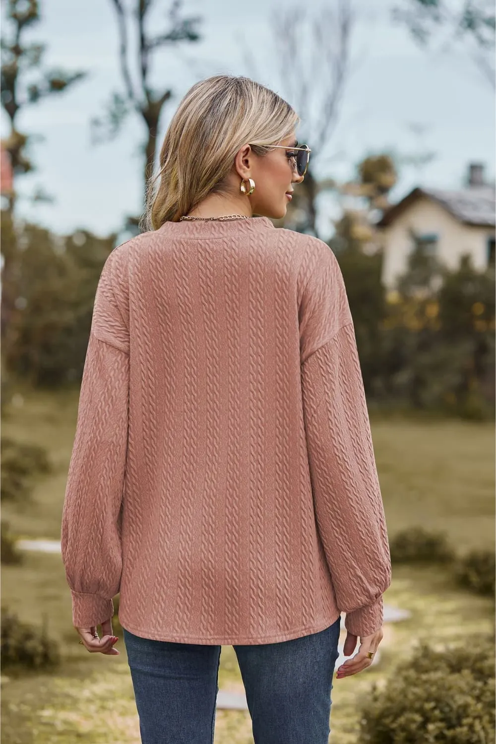V-Neck Dropped Shoulder Blouse, image 15
