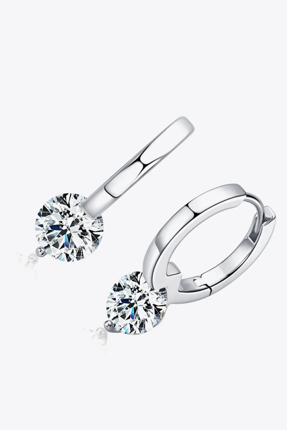 2 Carat Moissanite 925 Sterling Silver Drop Earrings, image 5