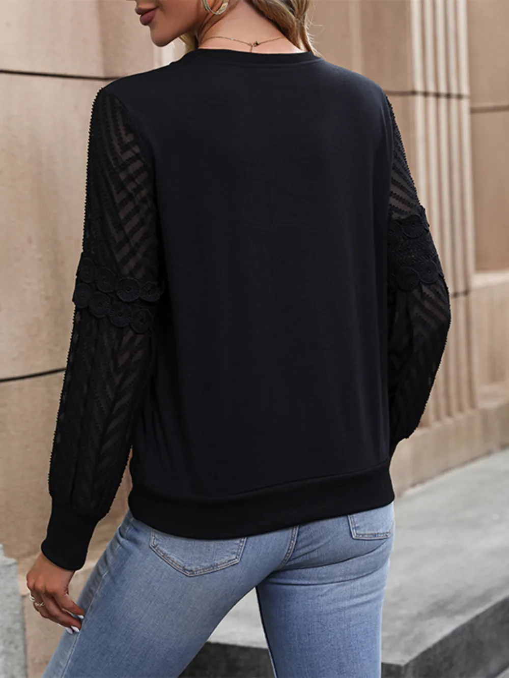 Round Neck Long Sleeve Blouse, image 2