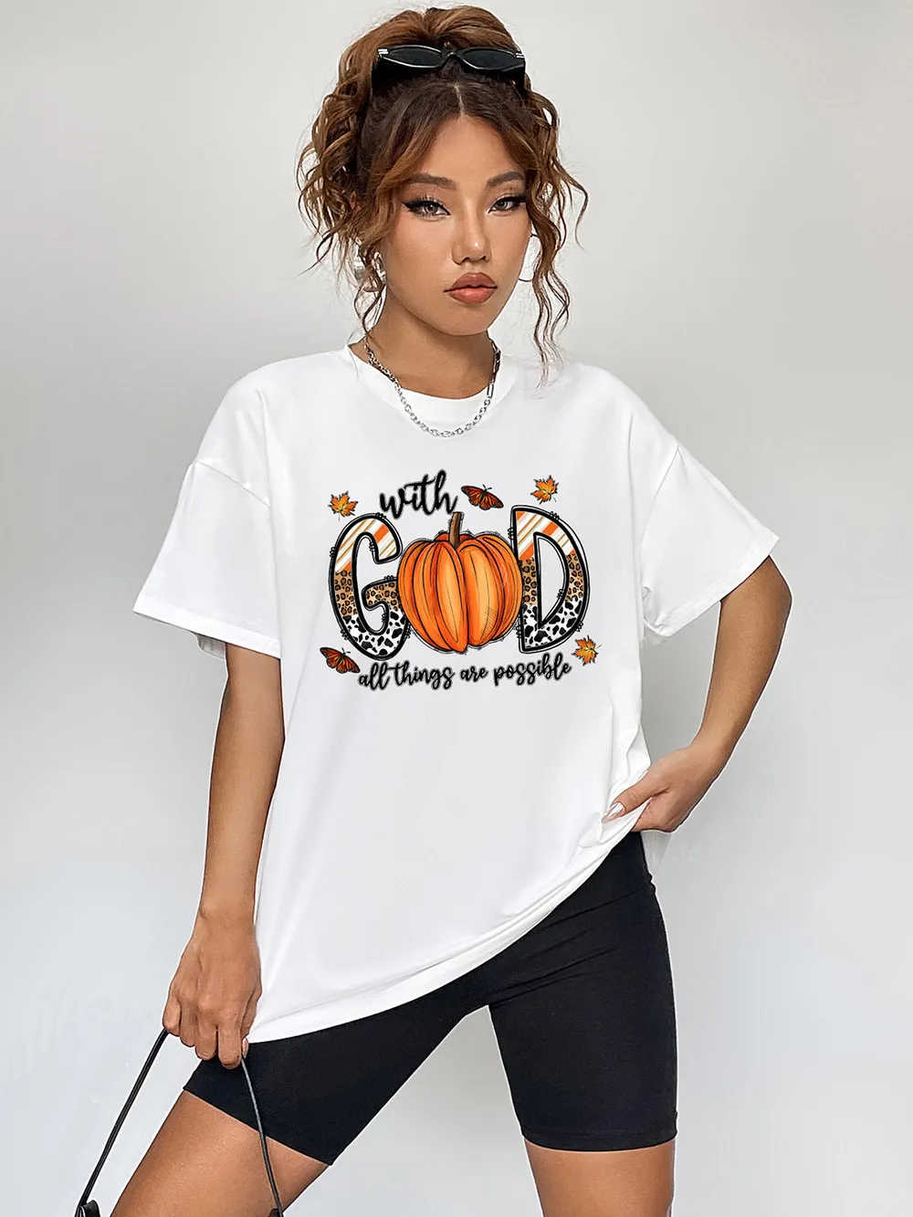 Round Neck Short Sleeve Graphic T-Shirt, image 2
