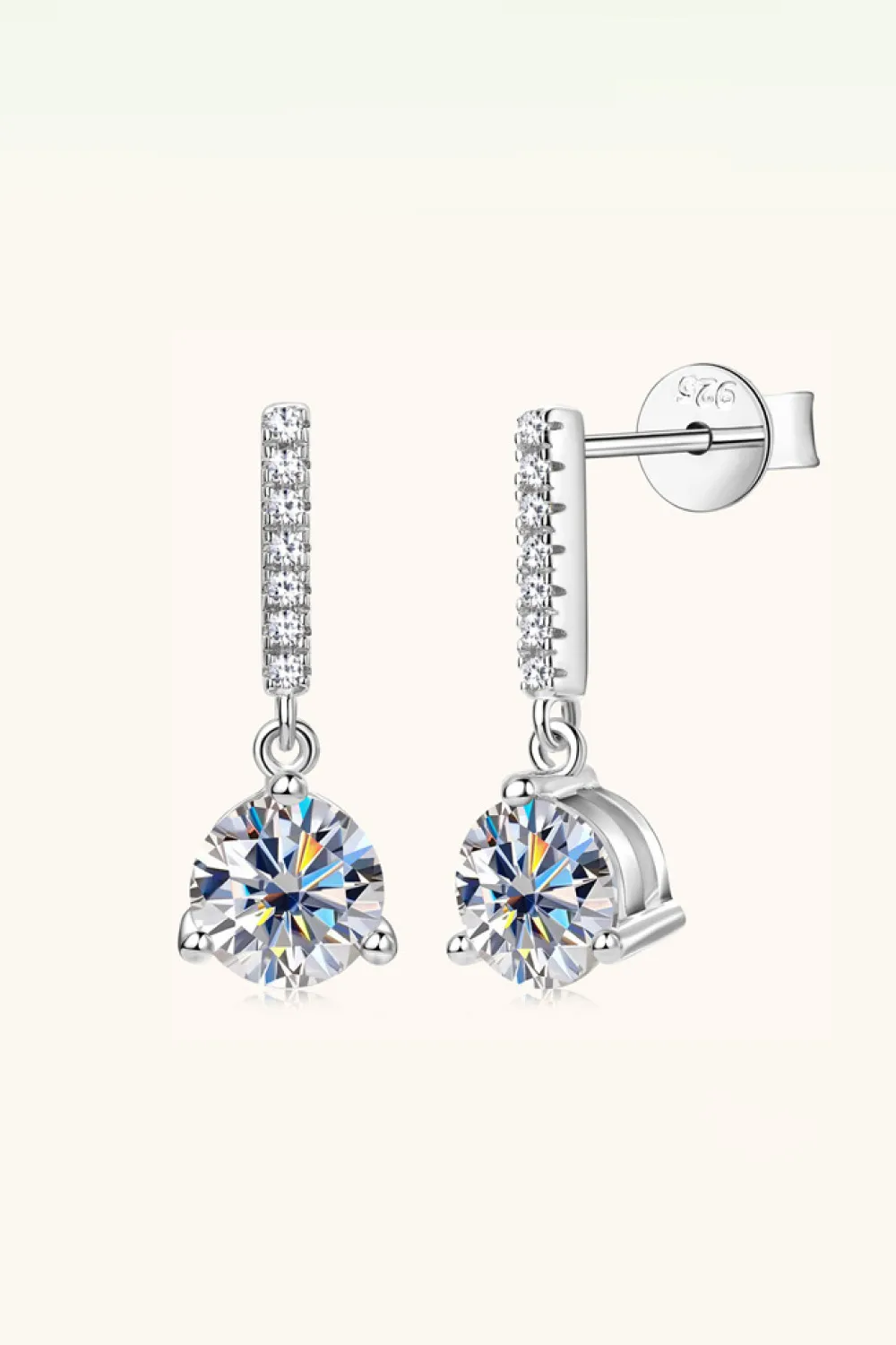 2 Carat Moissanite 925 Sterling Silver Drop Earrings, image 6