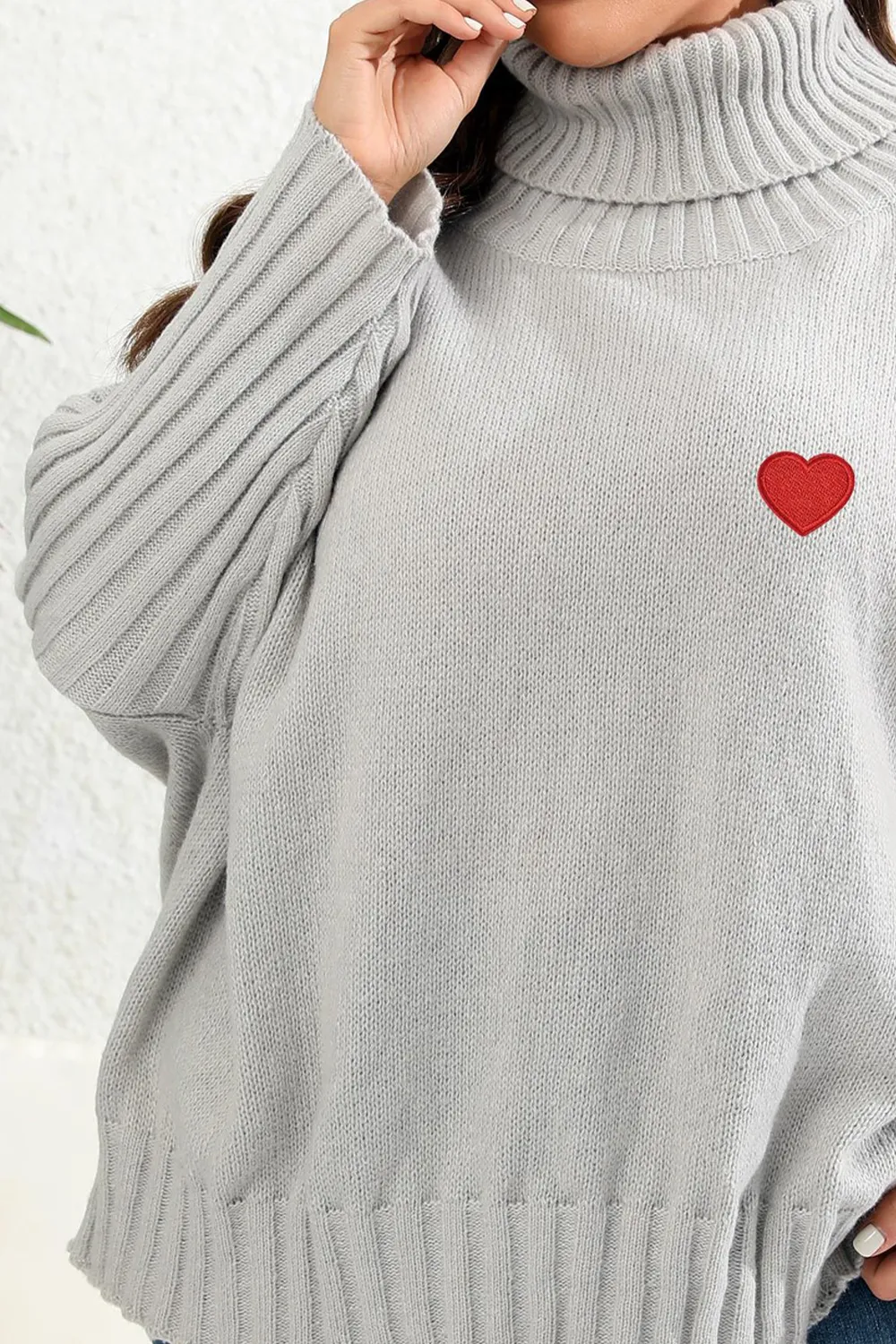 Plus Size Turtle Neck Long Sleeve Sweater, image 6