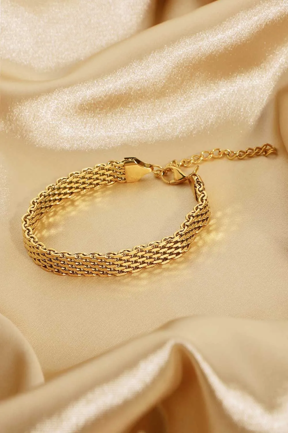 18K Gold-Plated Wide Chain Bracelet, image 7