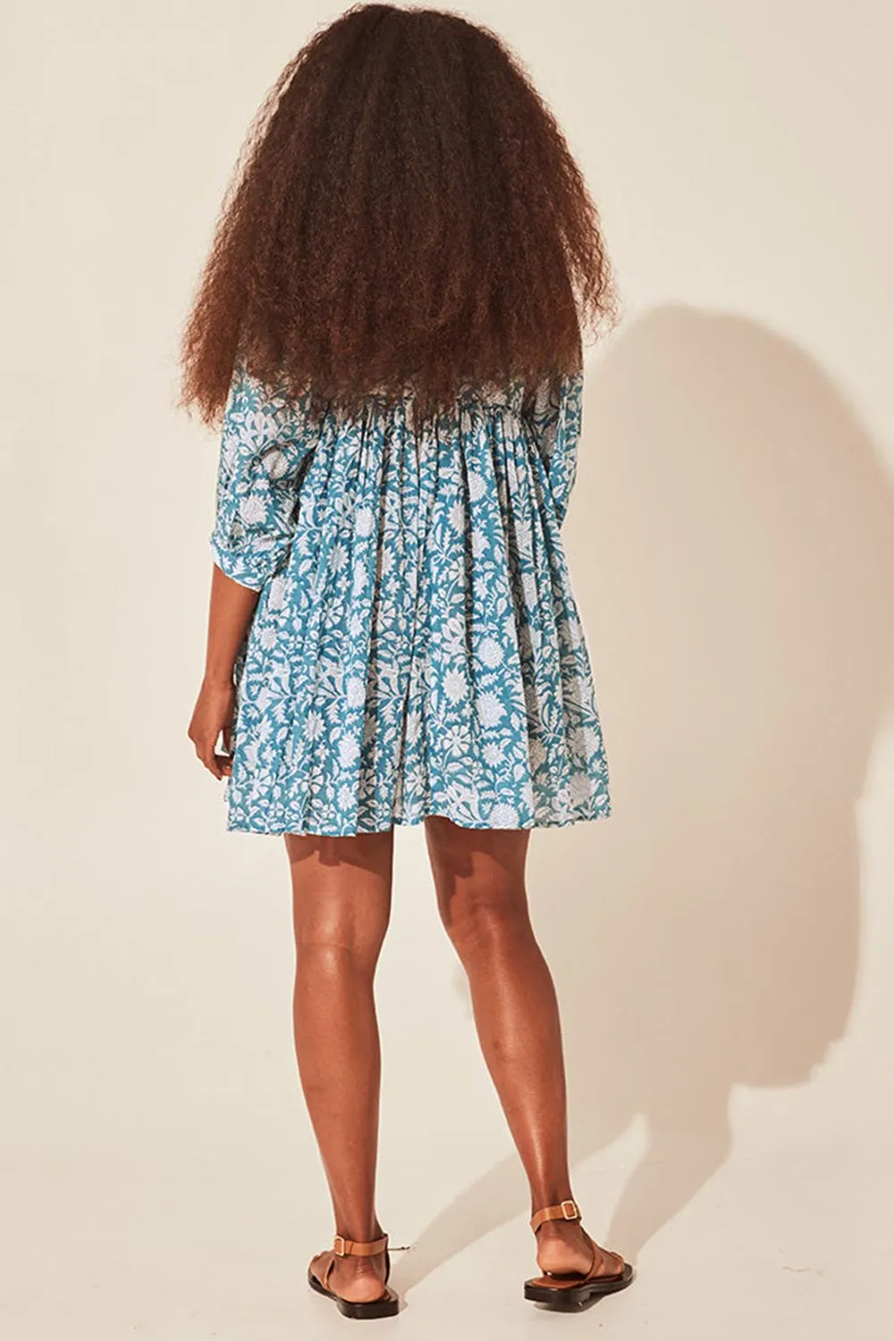 Floral Tie Neck Lantern Sleeve Dress, image 12