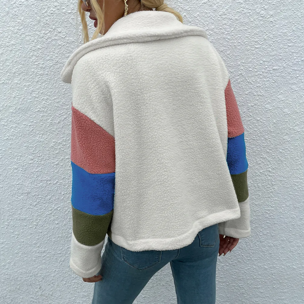 Color Block Button Down Collared Jacket, image 8
