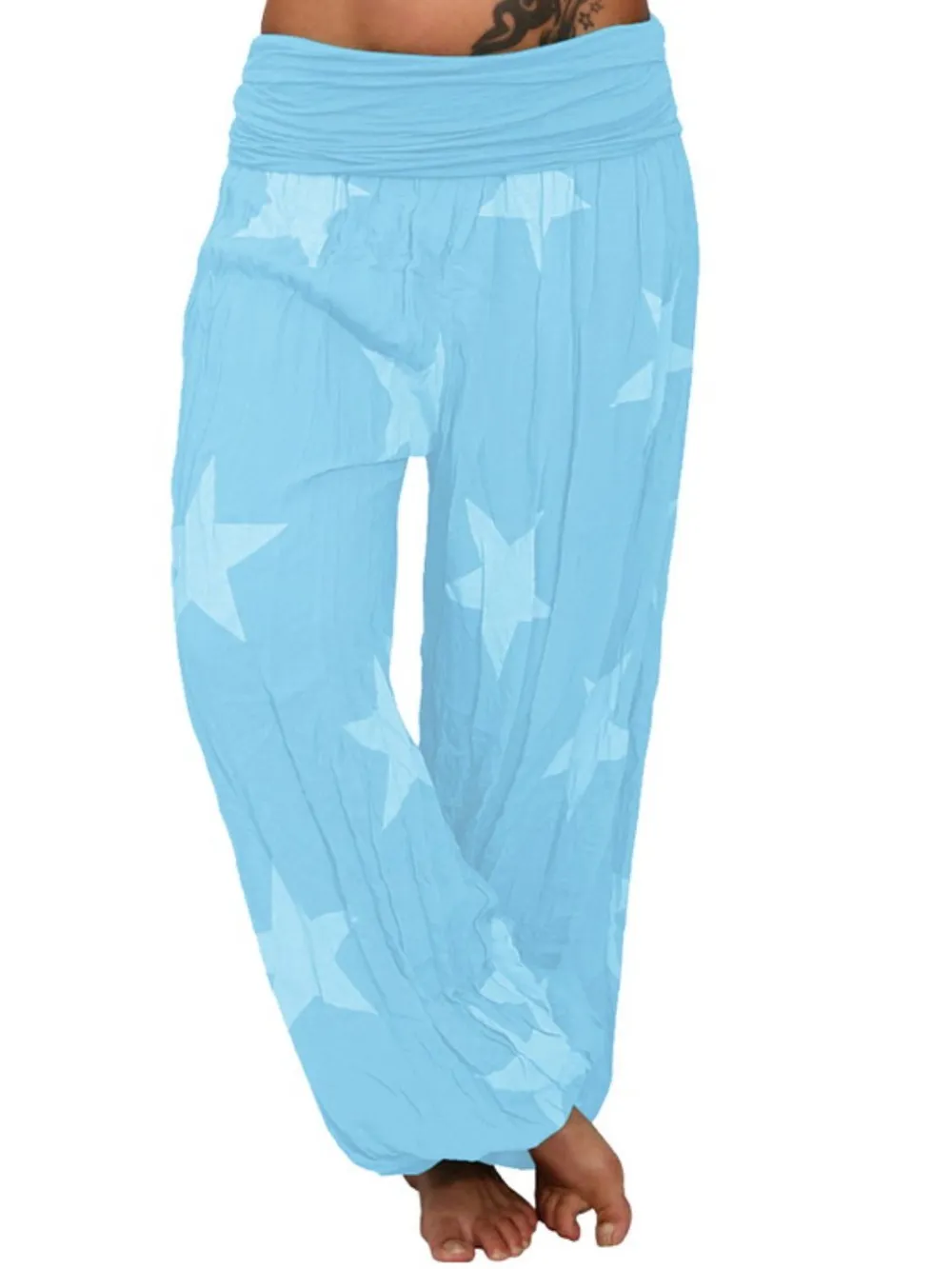 Full Size Ruched High Waist Printed Pants, image 4