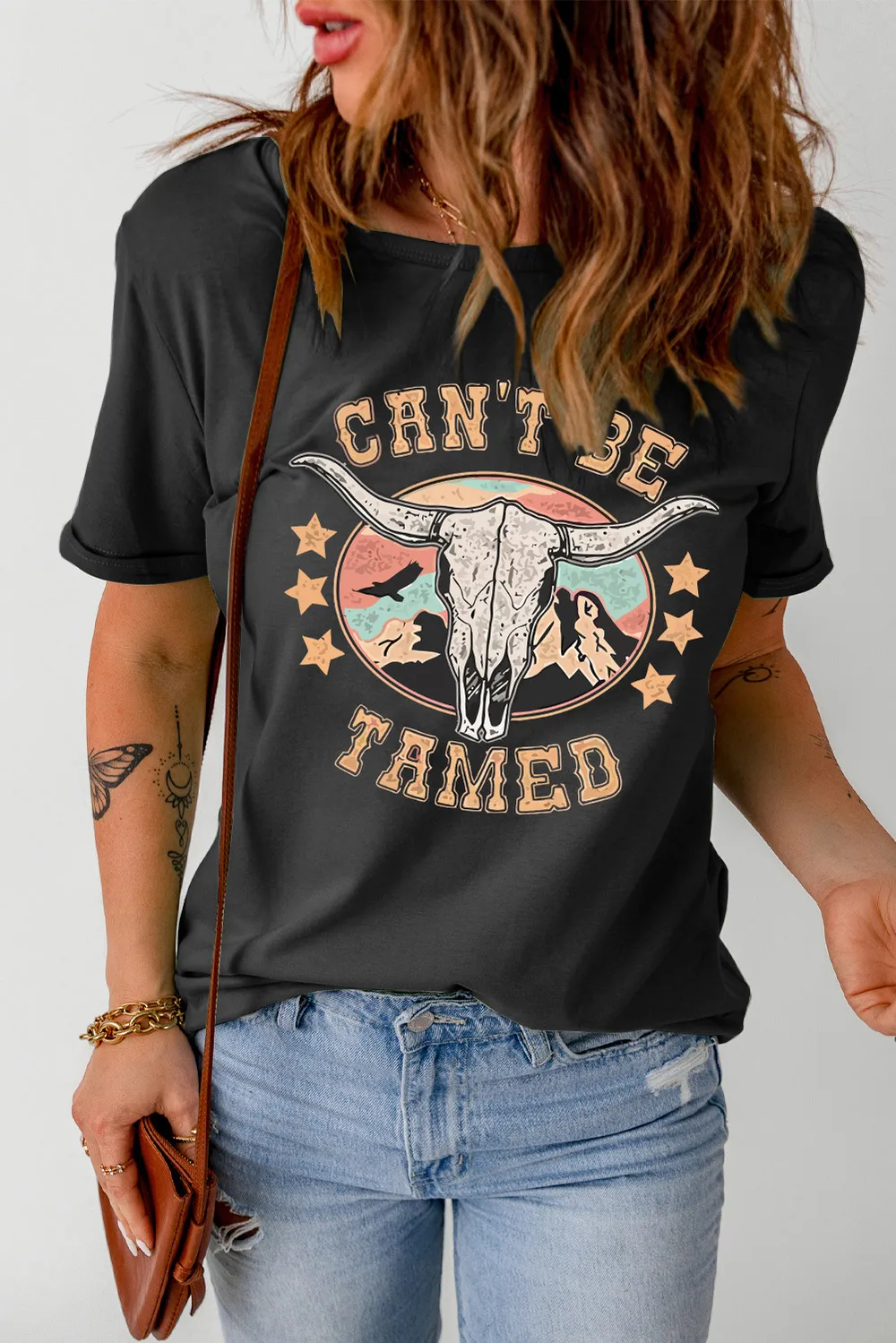CAN'T BE TAMED Graphic Short Sleeve Tee, image 4