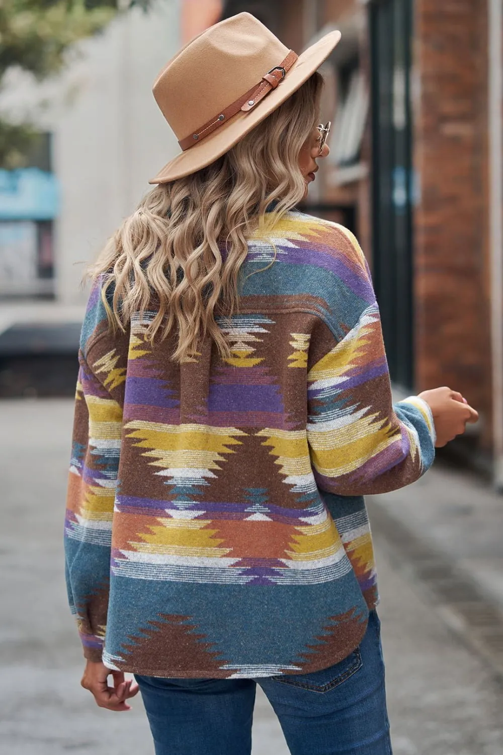 Printed Collared Neck Jacket, image 17