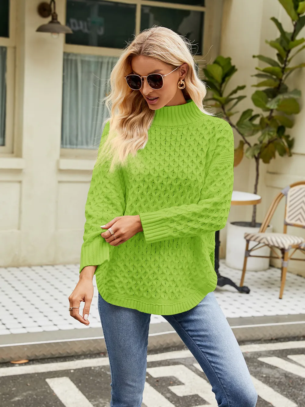 Mock Neck Slit Sweater, image 6