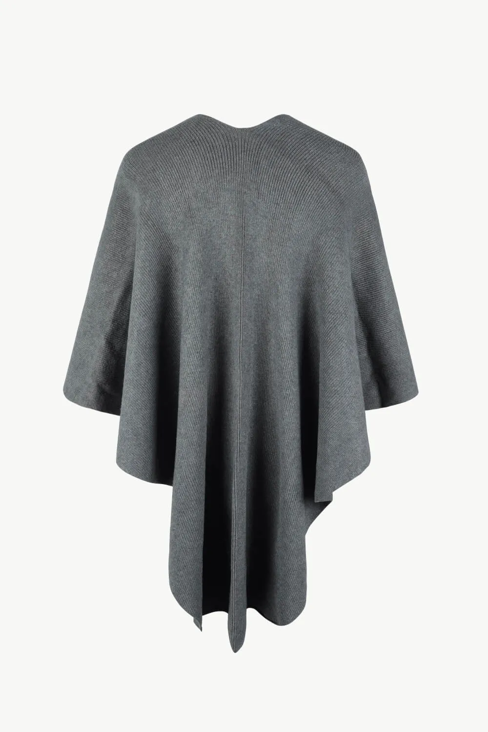Surplice Neck Pom-Pom Trim Poncho, image 13