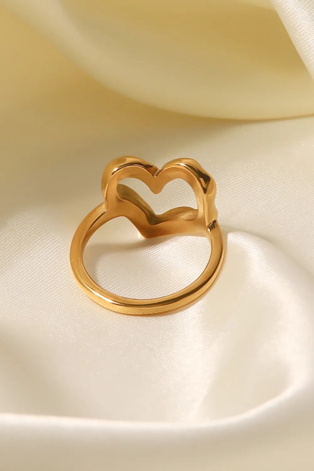18K Gold Plated Heart-Shaped Ring, image 3