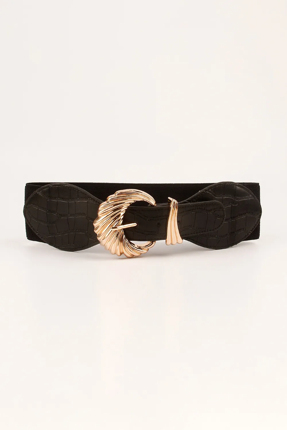 Shell Alloy Buckle Elastic Belt, image 3