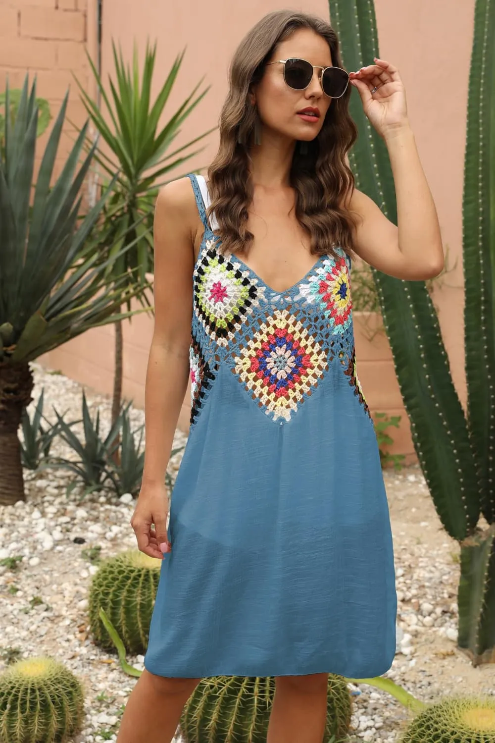 Openwork Sleeveless Embroidery Dress, image 9