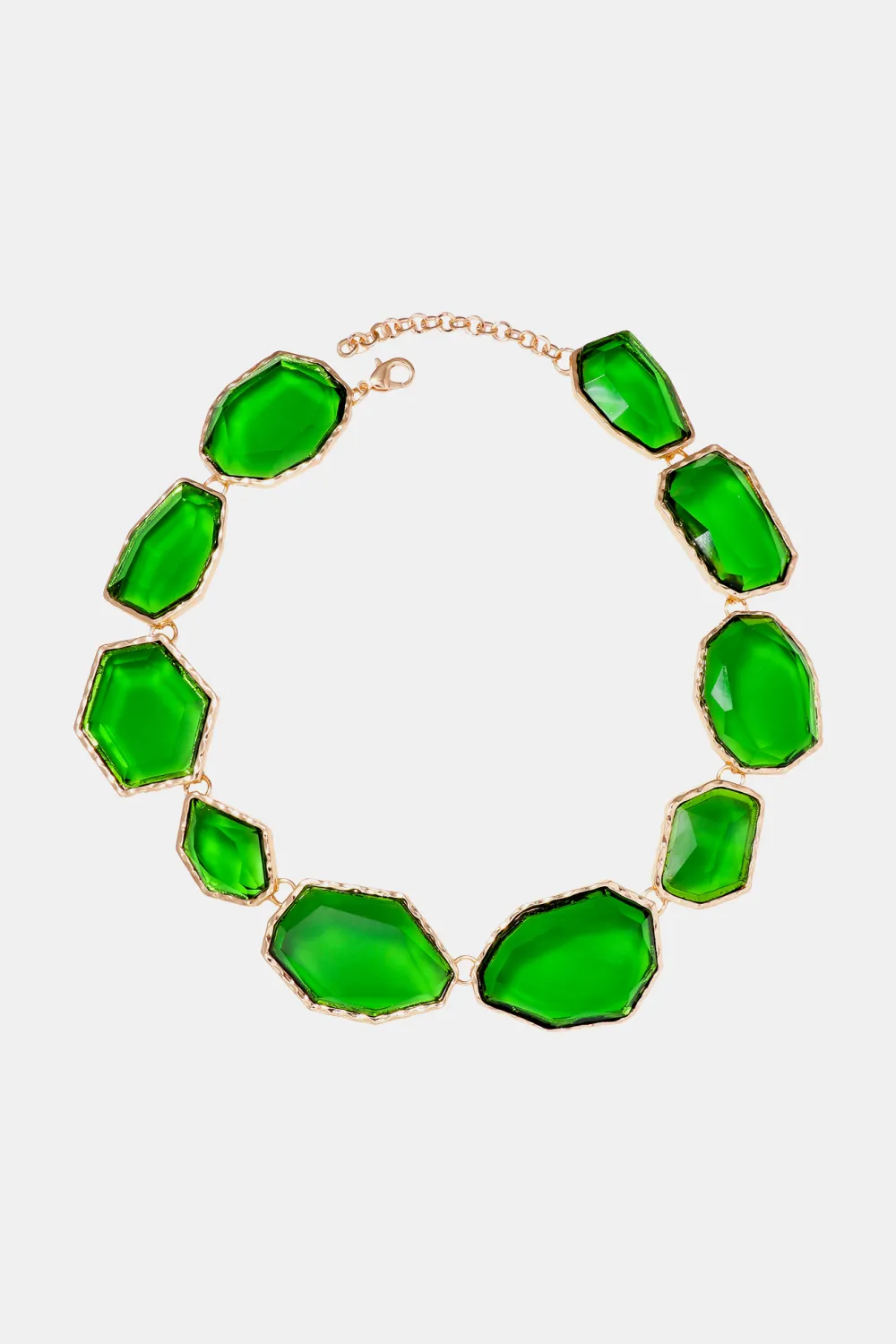 Geometrical Shape Zinc Alloy Frame Resin Necklace, image 7