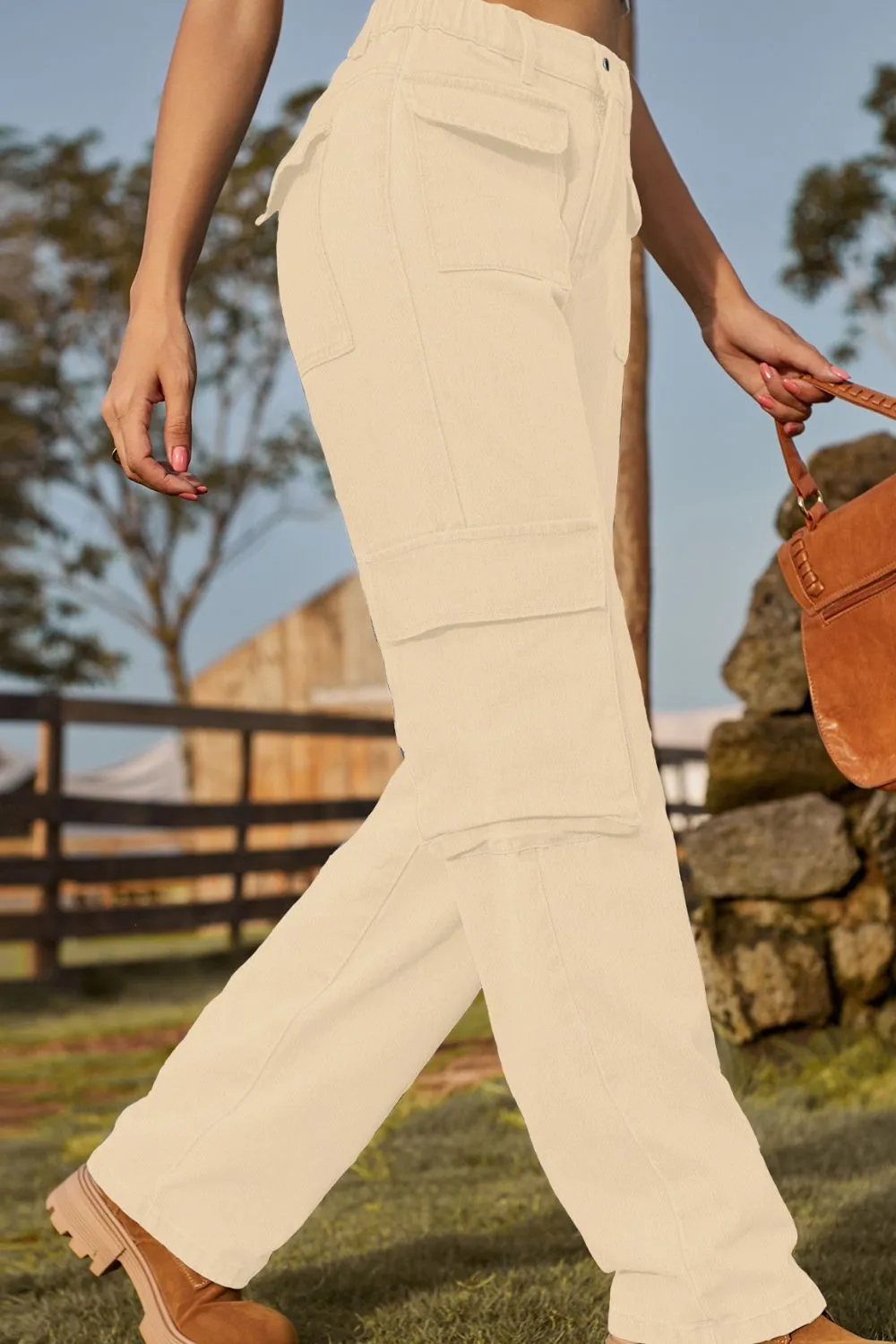 Loose Fit Long Jeans with Pockets, image 10