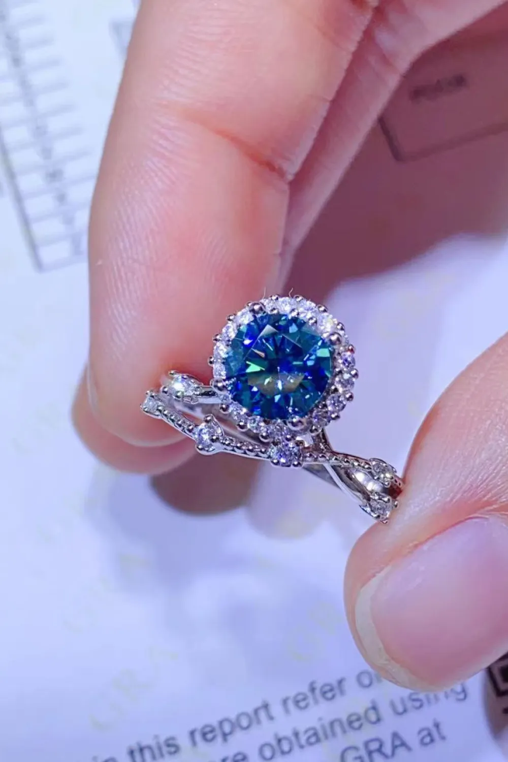 1 Carat Moissanite 925 Sterling Silver Ring, image 4