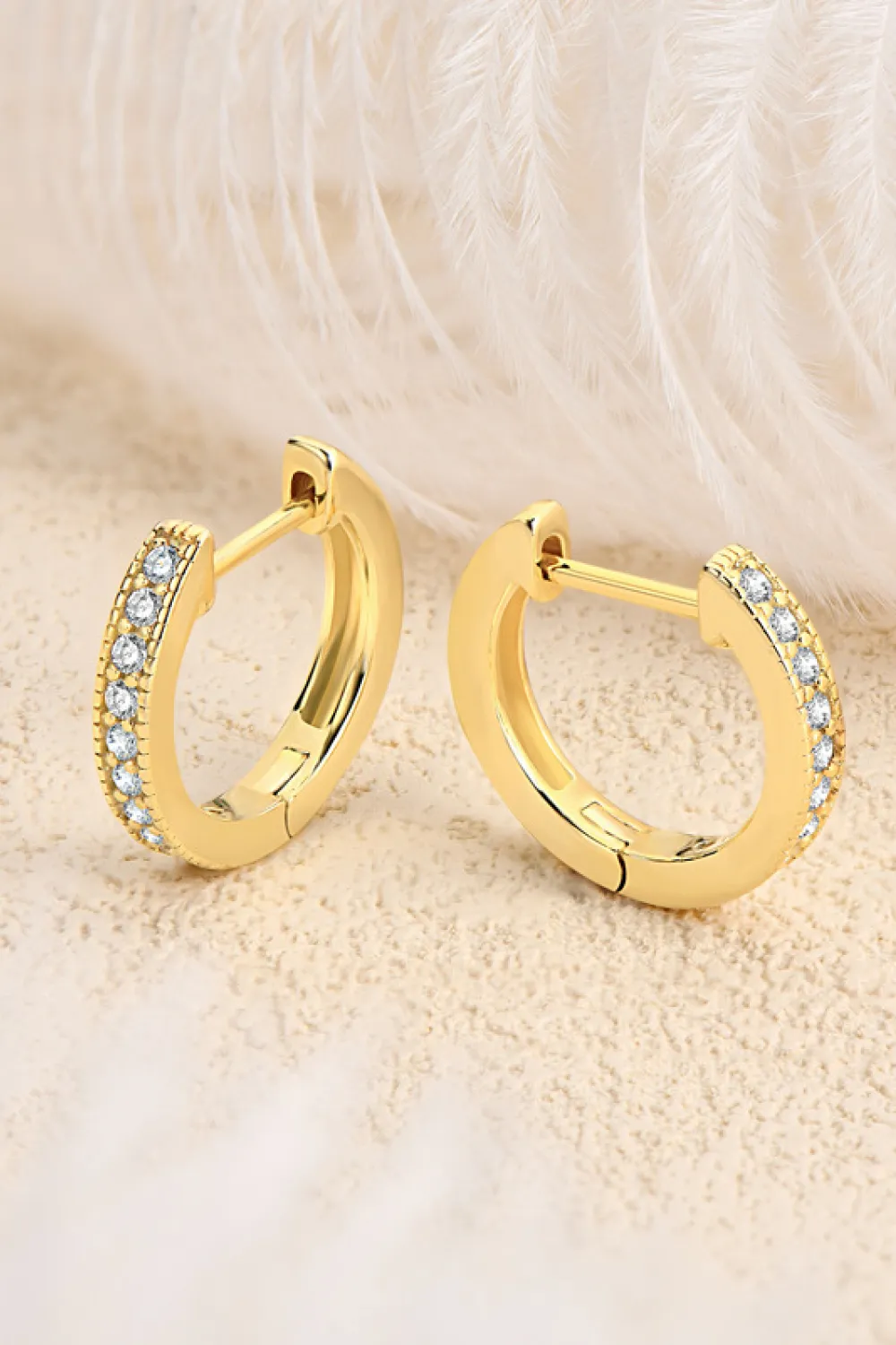 Inlaid Moissanite Hoop Earrings, image 6