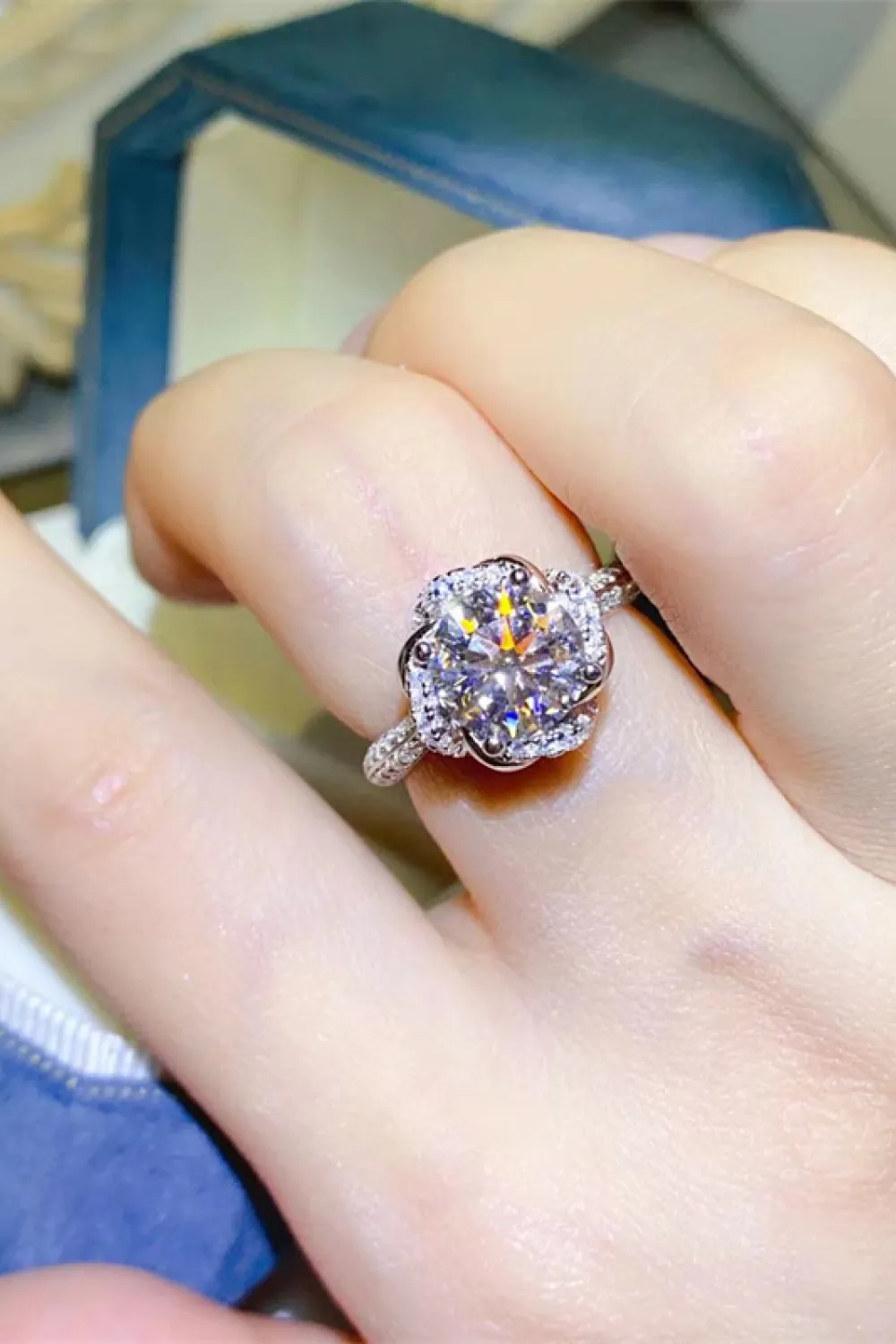 2 Carat Moissanite 925 Sterling Silver Ring, image 3