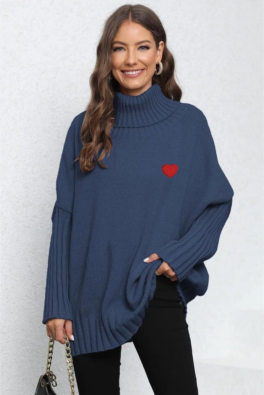 Turtle Neck Long Sleeve Ribbed Sweater, image 8